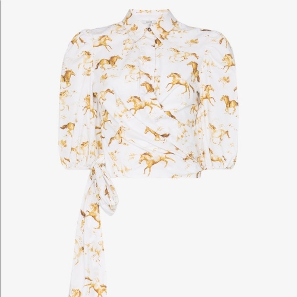 NWT SOLD OUT GANNI WESTON TIE FRONT SHIRT - Picture 4 of 8